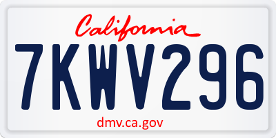 CA license plate 7KWV296