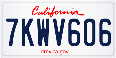 CA license plate 7KWV606