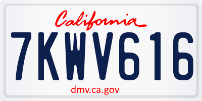 CA license plate 7KWV616