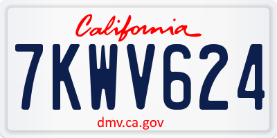 CA license plate 7KWV624