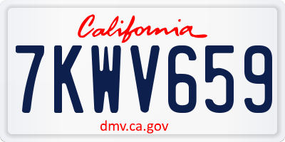 CA license plate 7KWV659