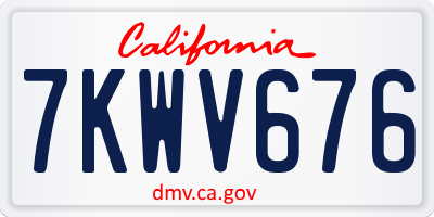CA license plate 7KWV676