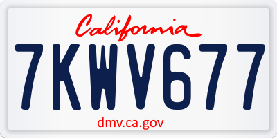 CA license plate 7KWV677