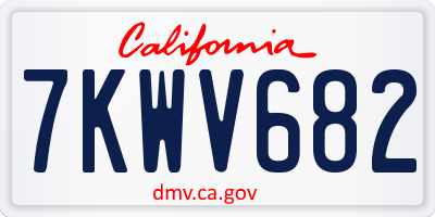 CA license plate 7KWV682