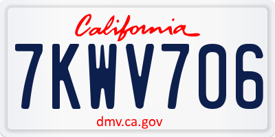 CA license plate 7KWV706