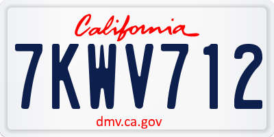 CA license plate 7KWV712