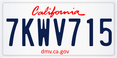 CA license plate 7KWV715