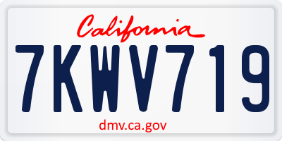 CA license plate 7KWV719