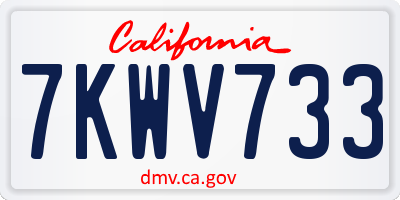 CA license plate 7KWV733