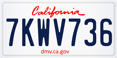 CA license plate 7KWV736