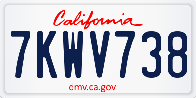CA license plate 7KWV738