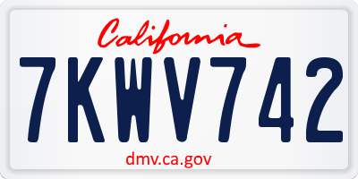 CA license plate 7KWV742