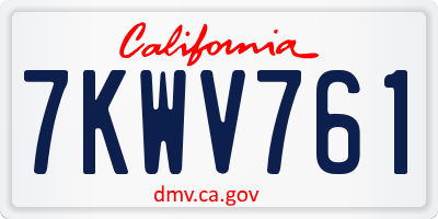 CA license plate 7KWV761