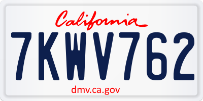 CA license plate 7KWV762