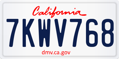 CA license plate 7KWV768