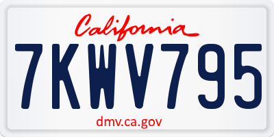 CA license plate 7KWV795