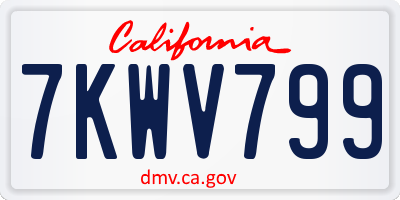 CA license plate 7KWV799
