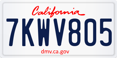 CA license plate 7KWV805