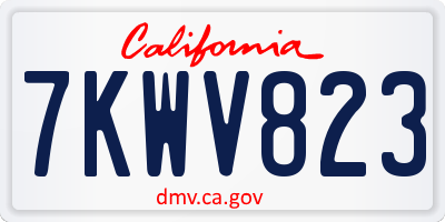 CA license plate 7KWV823