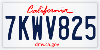 CA license plate 7KWV825