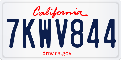 CA license plate 7KWV844