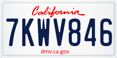 CA license plate 7KWV846