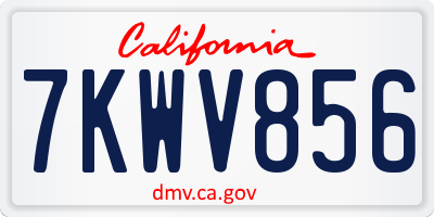 CA license plate 7KWV856