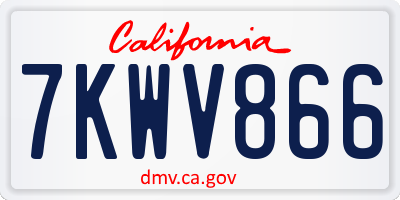 CA license plate 7KWV866