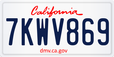 CA license plate 7KWV869