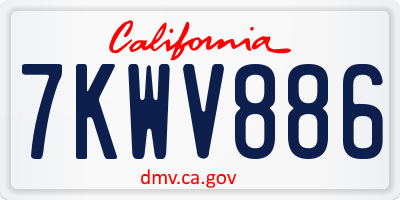 CA license plate 7KWV886