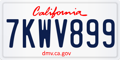 CA license plate 7KWV899