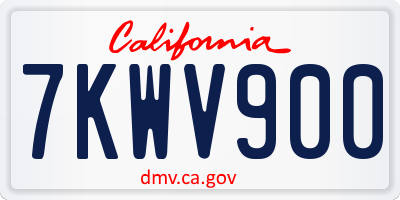 CA license plate 7KWV900