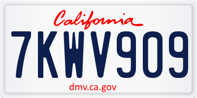 CA license plate 7KWV909