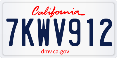 CA license plate 7KWV912
