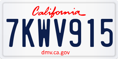 CA license plate 7KWV915