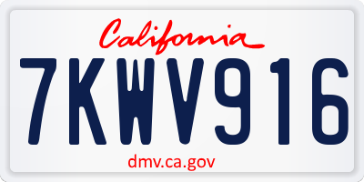 CA license plate 7KWV916