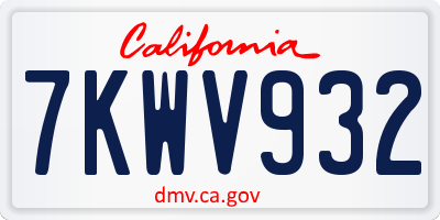 CA license plate 7KWV932