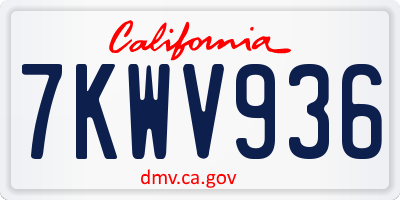 CA license plate 7KWV936