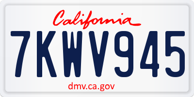 CA license plate 7KWV945