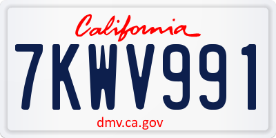 CA license plate 7KWV991