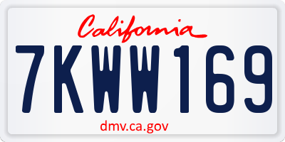 CA license plate 7KWW169
