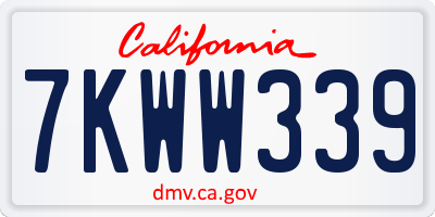 CA license plate 7KWW339