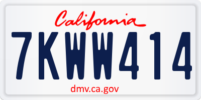 CA license plate 7KWW414
