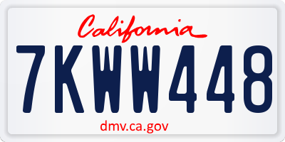CA license plate 7KWW448
