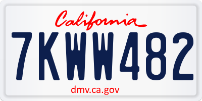 CA license plate 7KWW482