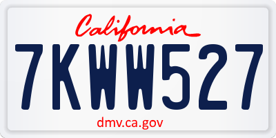 CA license plate 7KWW527