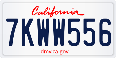 CA license plate 7KWW556