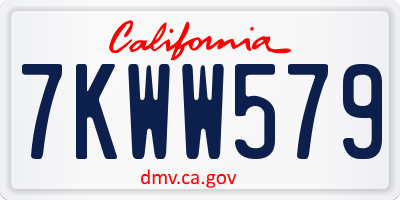 CA license plate 7KWW579