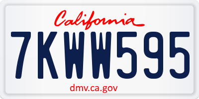 CA license plate 7KWW595