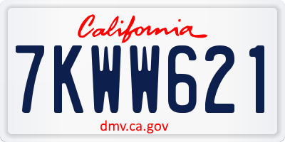 CA license plate 7KWW621
